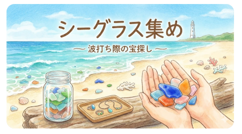 実験 #14：砂浜に散らばる宝石たち（シーグラス探しゲーム）