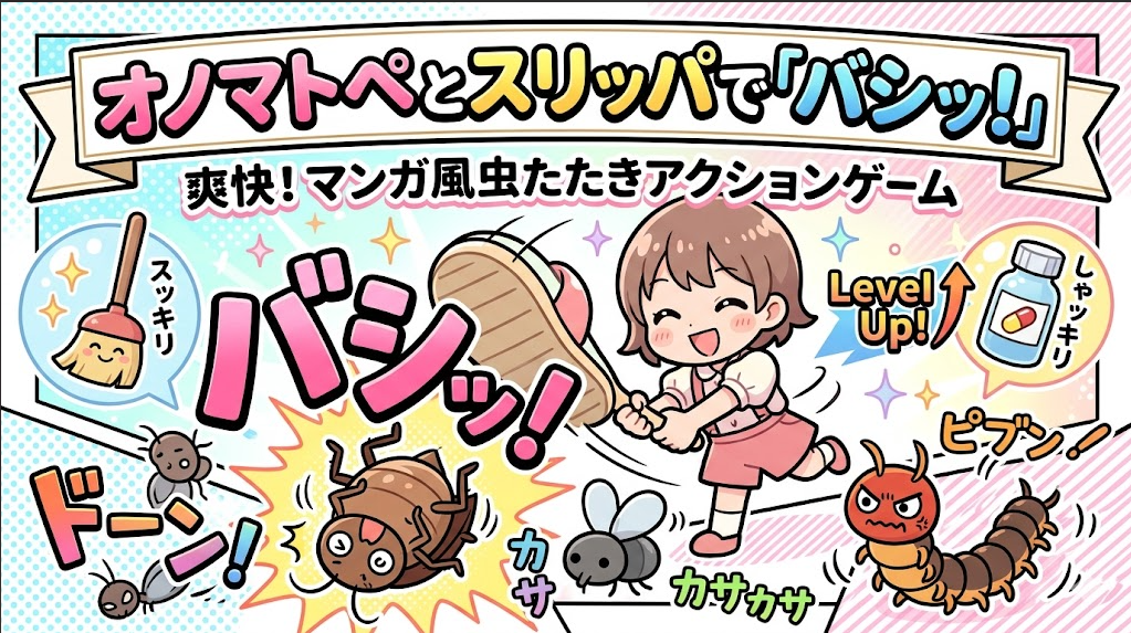 実験#80：迫る害虫たち（オノマトペ・スリッパアクション）