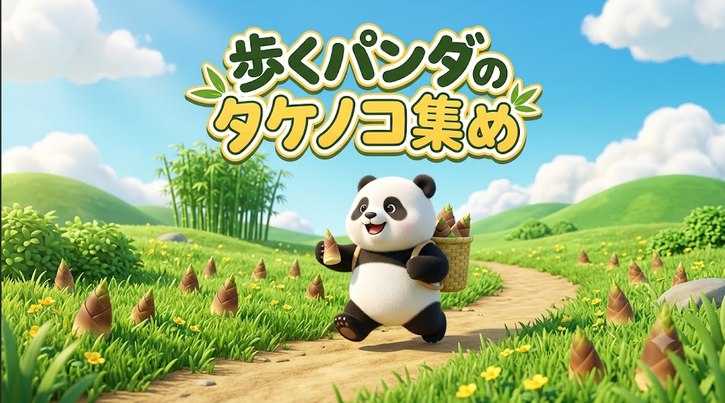 実験#101：パンダの進化とここまでの進歩（歩くパンダのタケノコ集め）