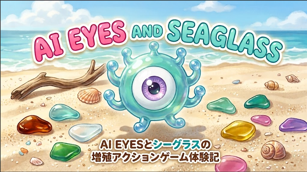 実験#115：伸びる。拾う。増える。（AI EYESとシーグラス – 砂浜の増殖アクション）